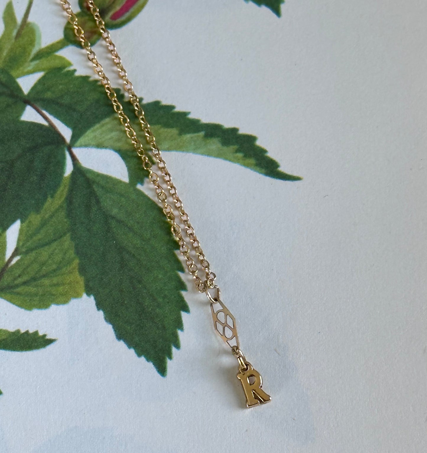 Infinity R Letter Necklace