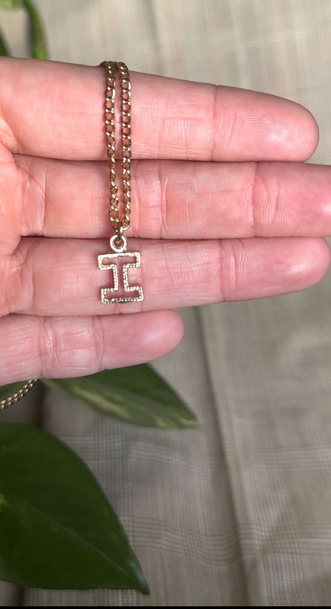Vintage Letter “I” Necklace