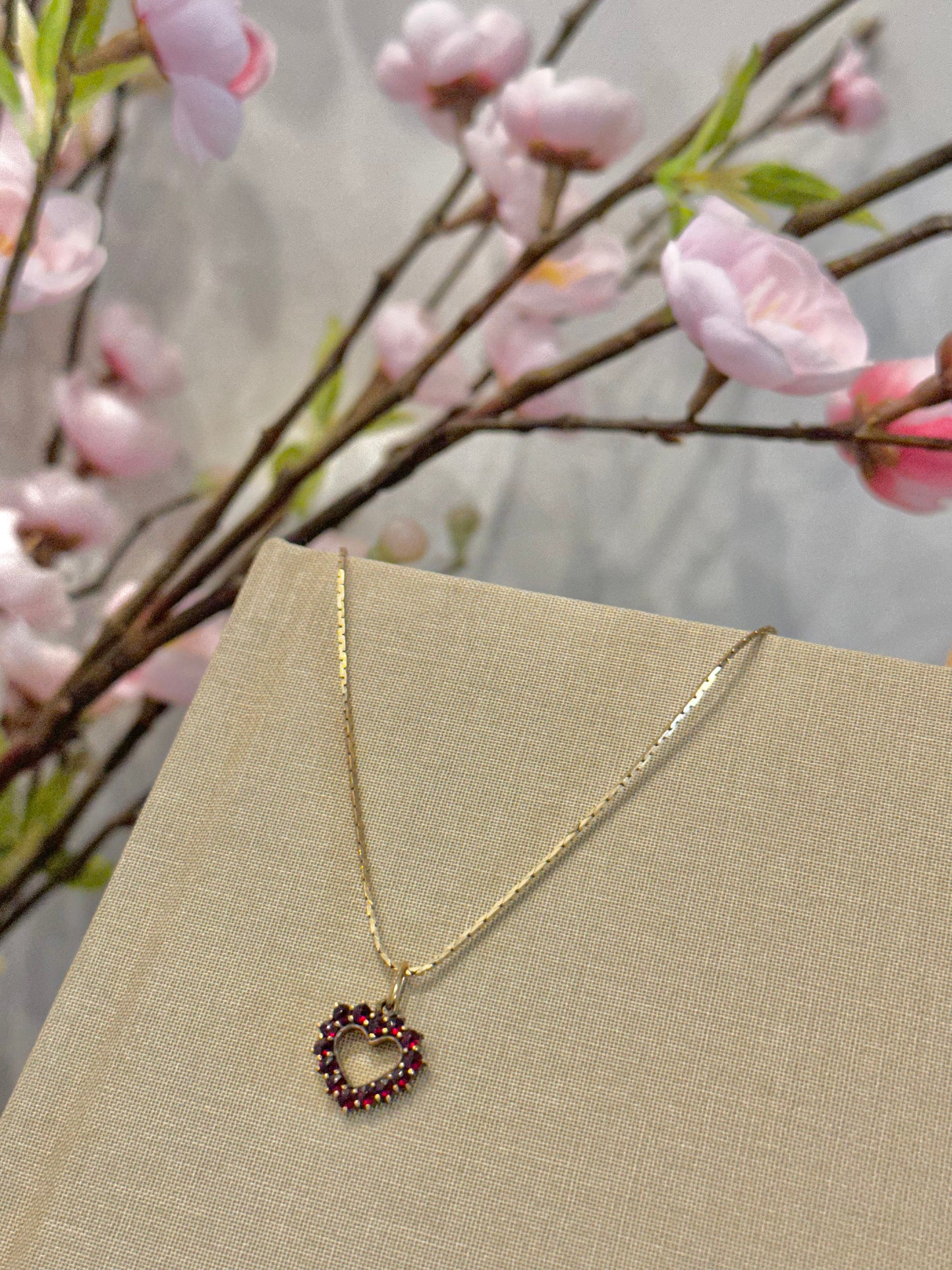 Vintage Garnet Cluster Heart