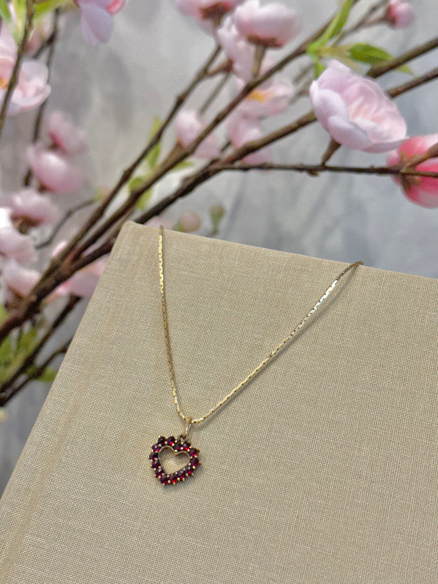 Vintage Garnet Cluster Heart