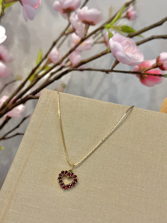 Vintage Garnet Cluster Heart